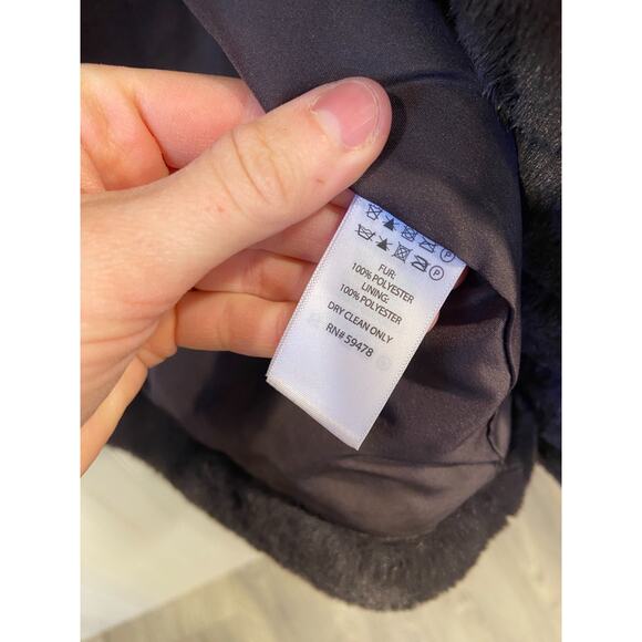 Rachel Zoe Coat Women's 3XL Faux Fur Coat, Dark Brown, Knee Length - Picture 4 of 5